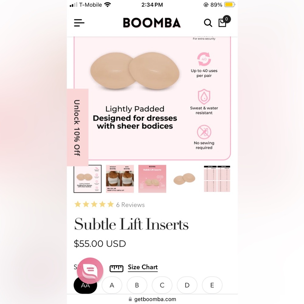 BOOMBA subtle lift insert